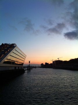 Dockland im Sonnenuntergang