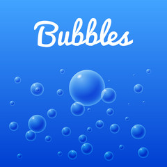 Vector ocean and sea bubbles, group of bubbles
