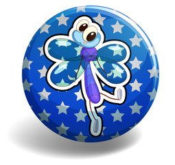 Dragonfly on blue badge