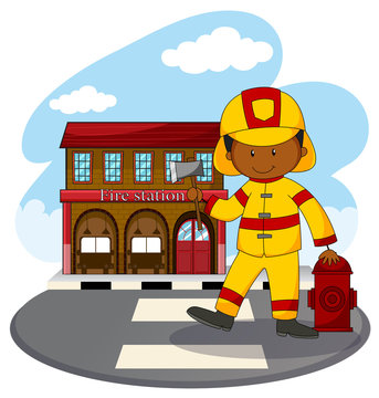 Fire fighter and fire station