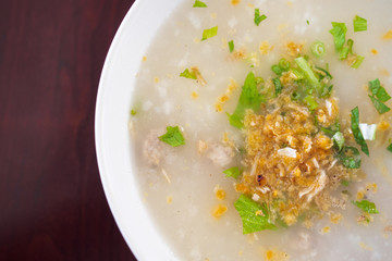 rice gruel with pork