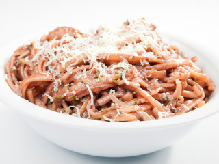 Tagliatelle with red wine