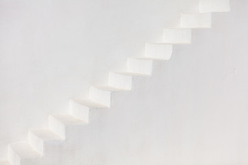 White stairs on a church wall, Santorini