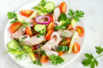 vegetable salad with meat