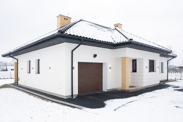 Single-family home at winter