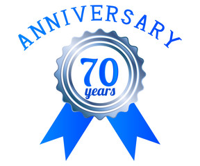 70 year anniversary logo ribbon