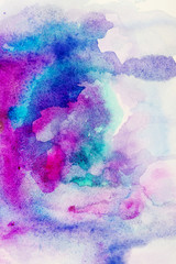 Watercolor texture on paper close-up