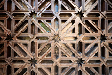 Wooden Islamic pattern on a window