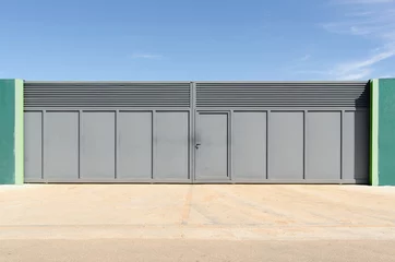 Printed roller blinds Industrial building Metallic gate