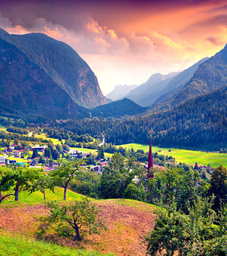 View from a bird's eye of Oetz village