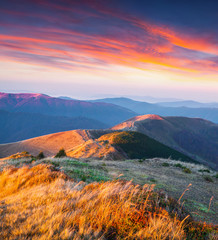 Fototapeta premium Colorfull autumn morning in the Carpathian mountains