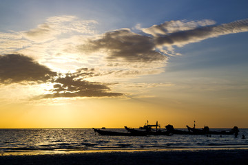 Fototapeta na wymiar asia in the kho tao bay isle sunset