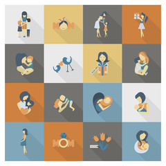 Fototapeta premium Happy Mothers Day Icons