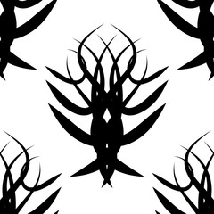 abstract black and white vector damask seamless pattern