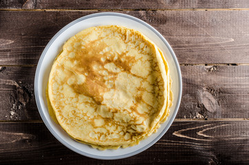 Pancakes with jam and blueberries