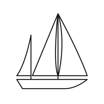 Vector Illustration of an Abstract Sailboat Icon
