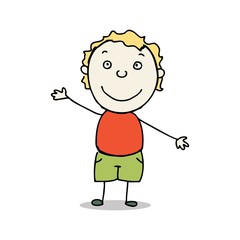 Vector Illustration of a Small Kid