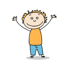 Vector Illustration of a Small Kid