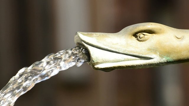 Georgenbrunnen in der franz&ouml;sischen Stadt Hagenau, Elsass
