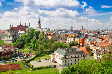 Panorama starego miasta w Lublinie, Polska