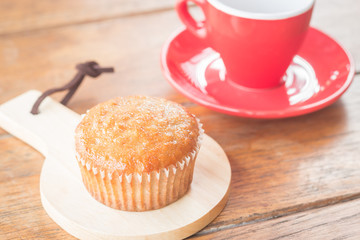 Banana cup cake and espresso
