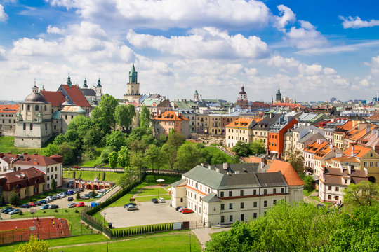 Fototapeta Panorama starego miasta w Lublinie, Polska