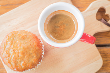 Banana cup cake and espresso