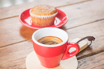 Banana cup cake and espresso