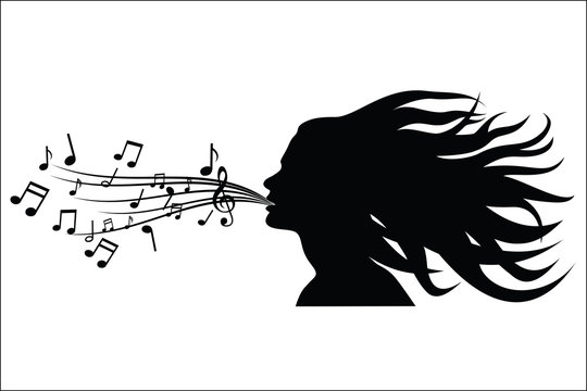 Sing Woman Silhouette