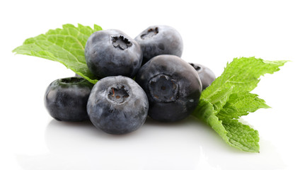 Blueberries isolated on white