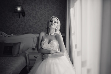 Fototapeta premium blonde bride with her groom