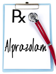 alprazolam word write on prescription