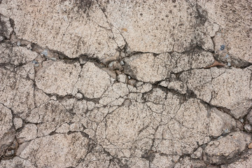 Cement floors are old and dirty.