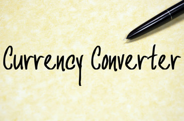 currency converter text write on paper