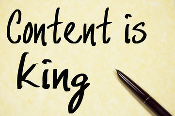 content is king text write on paper