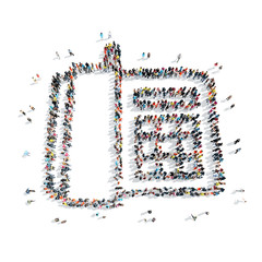 people shape  phone cartoon