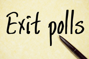 Exit polls text write on paper