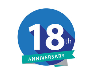 18 Anniversary Blue Circle Logo