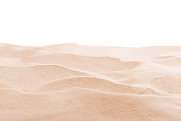 Fototapeta na wymiar Sea sand background isolated on white
