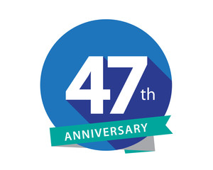 47 Anniversary Blue Circle Logo
