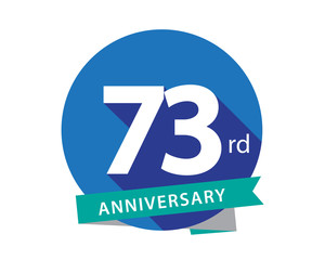 73 Anniversary Blue Circle Logo