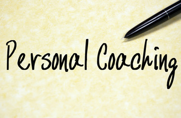 personal coaching text write on paper