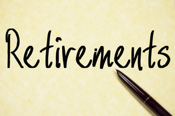 retirements word write on paper