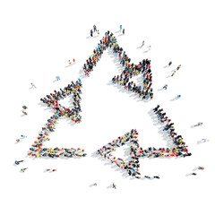 group  people  shape  arrow
