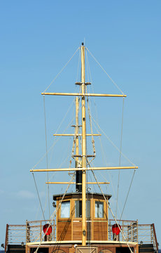 Ship mast in sunset 