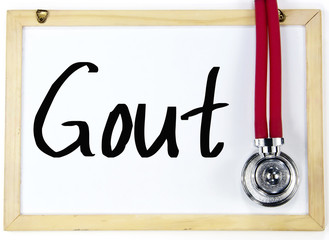 gout word write on blackboard