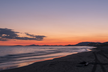 Fototapeta na wymiar Castiglione della Pescaia, spiaggia e tramonto