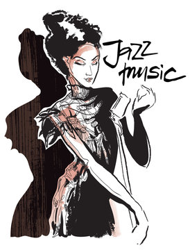 Musicans of jazz. Vector sketches