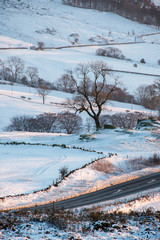 Snow covered fields in the Staffordshire Moorlands