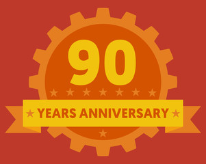 Orange badge of 90 years anniversary